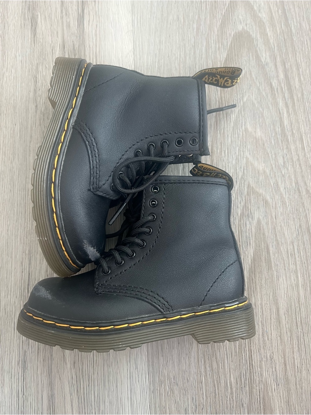 Dr. Martens kids Black Combat Boots - Picture 3 of 8
